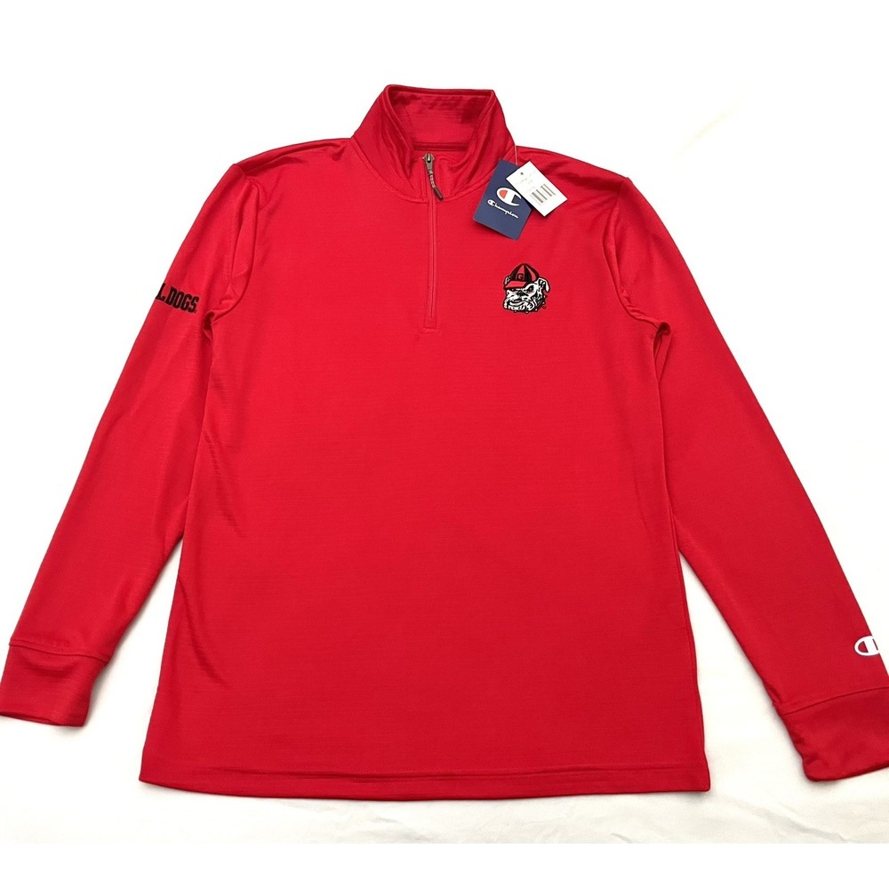 NEW Georgia Bulldogs Champion 1/4 Zip Pullover Men's Small‎ Red